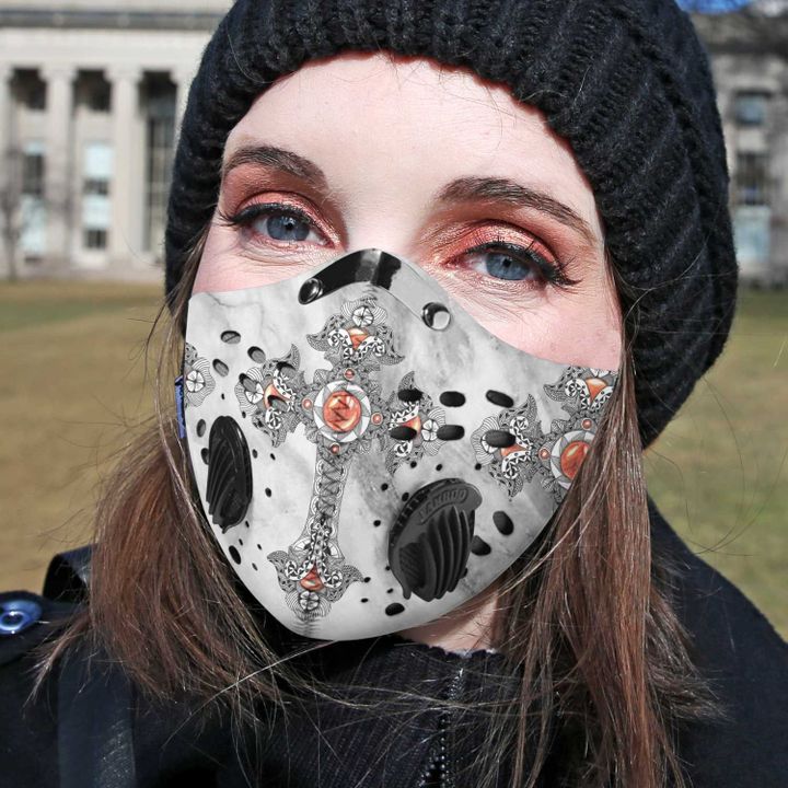 Jesus Christ cross filter activated carbon face mask 2