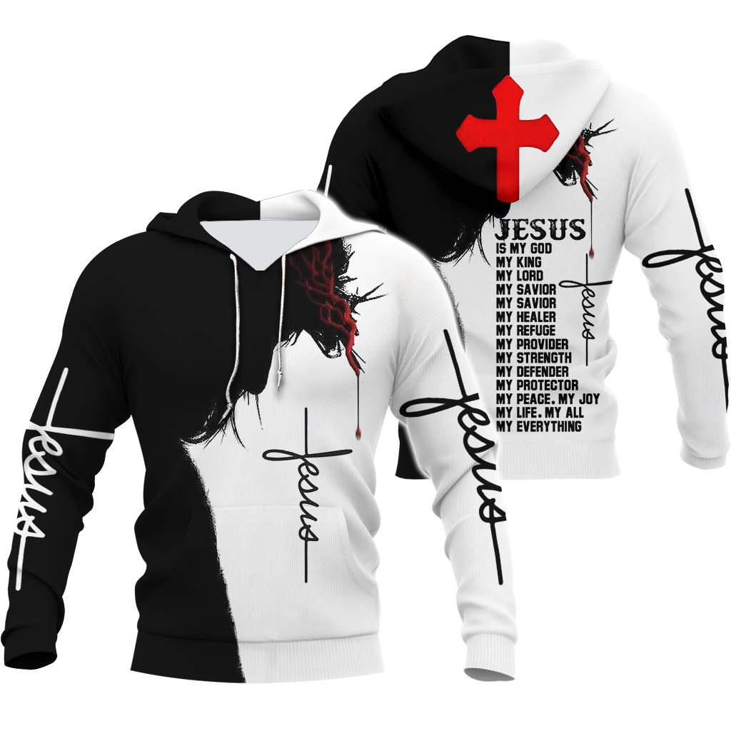 Jesus is my God my king my everything full over print hoodie