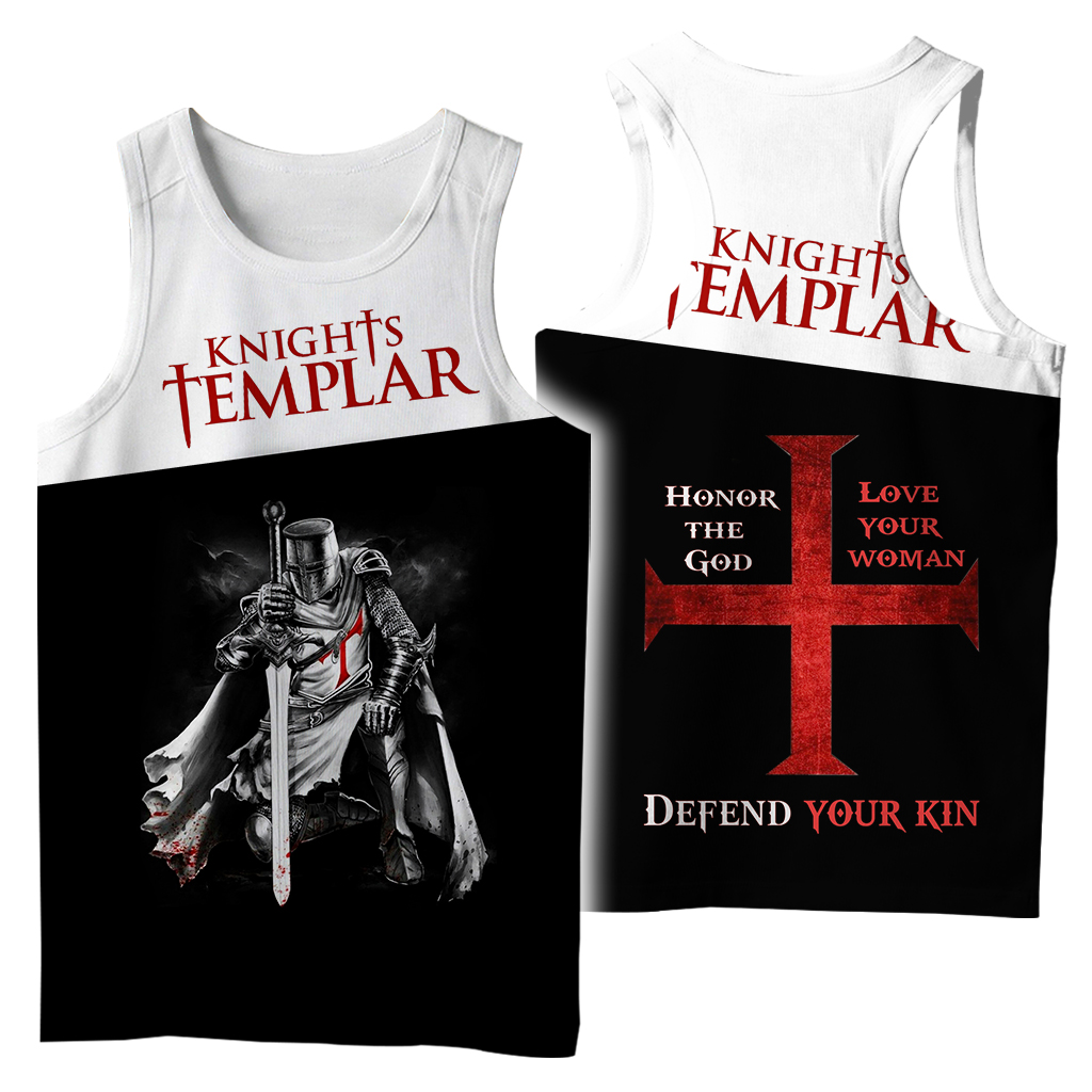 Knight templar honor the god love your woman full over print tank top