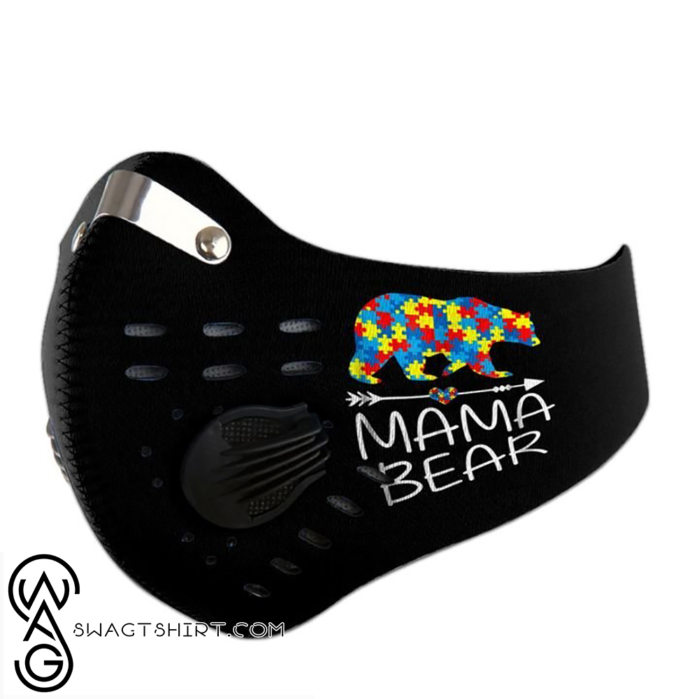 Mama bear autism awareness carbon pm 2,5 face mask
