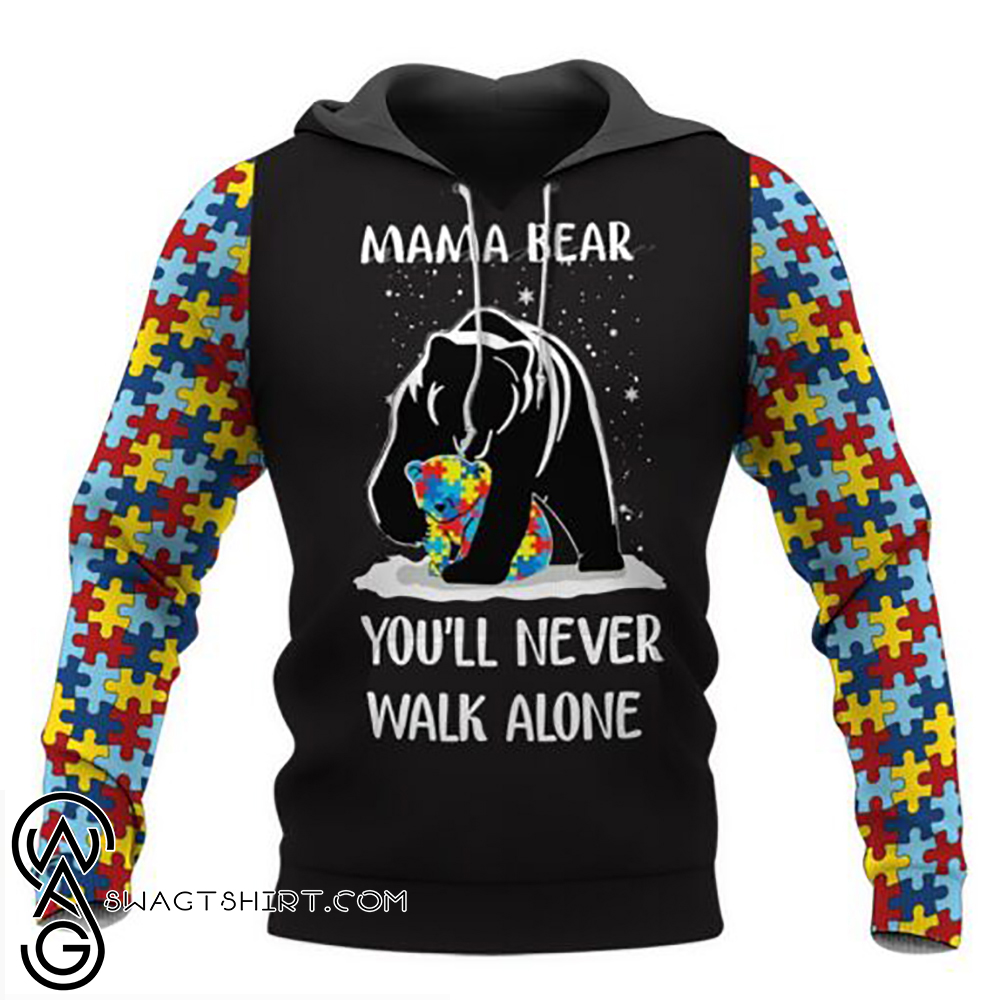 Mama bear autism awareness full over print shirt