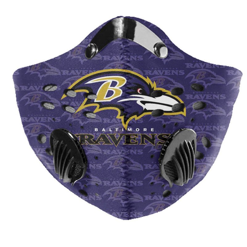 NFL baltimore ravens logo filter activated carbon face mask 3