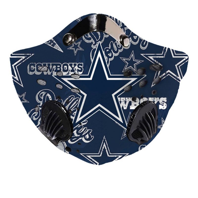 NFL dallas cowboys team filter activated carbon face mask 3