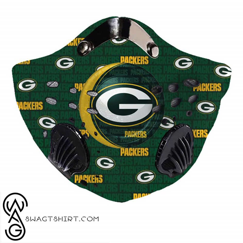 NFL green bay packers logo filter activated carbon face mask