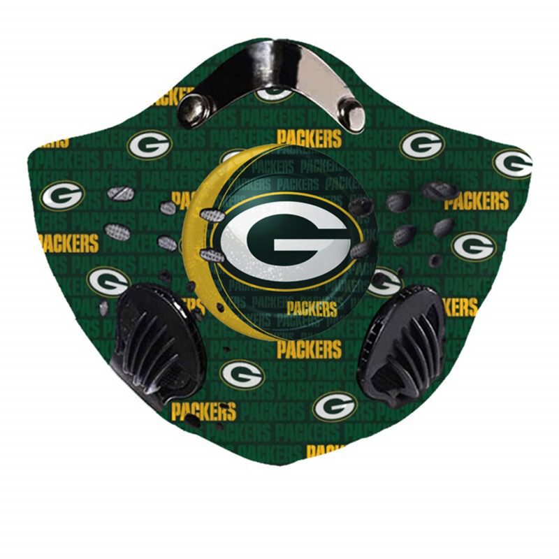 NFL green bay packers logo team filter activated carbon face mask 4