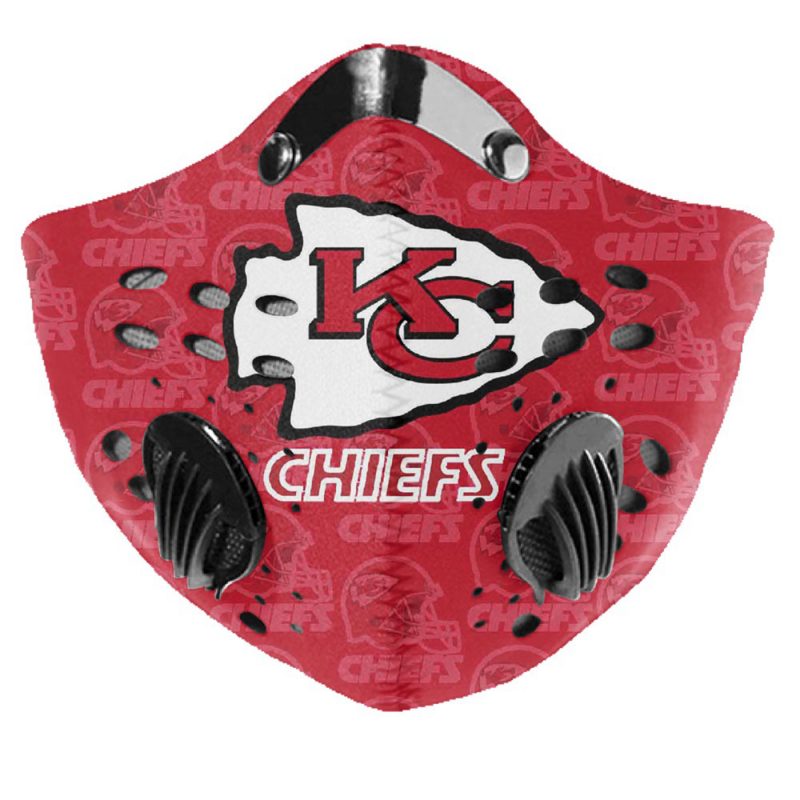 NFL kansas city chiefs logo filter activated carbon face mask 1