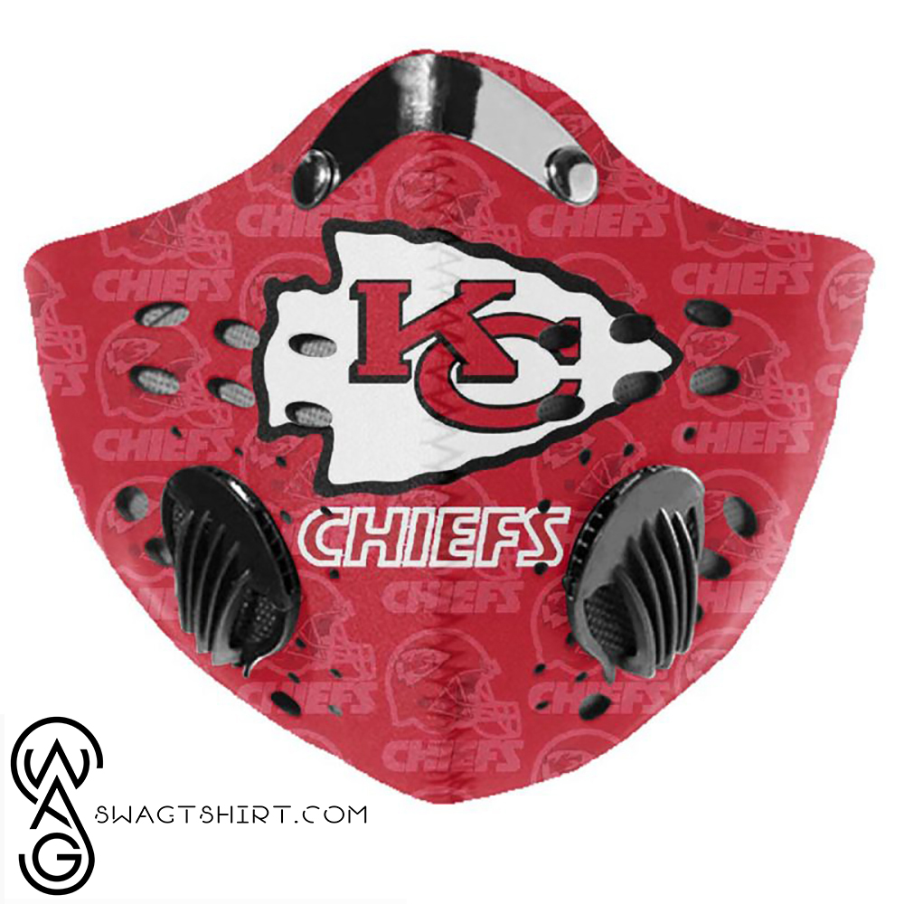 NFL kansas city chiefs logo team filter activated carbon face mask