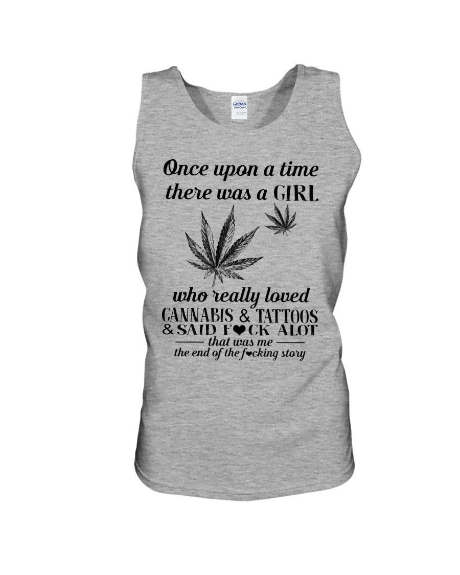 Once upon a time there was a girl who really loved cannabis and tattoos tank top