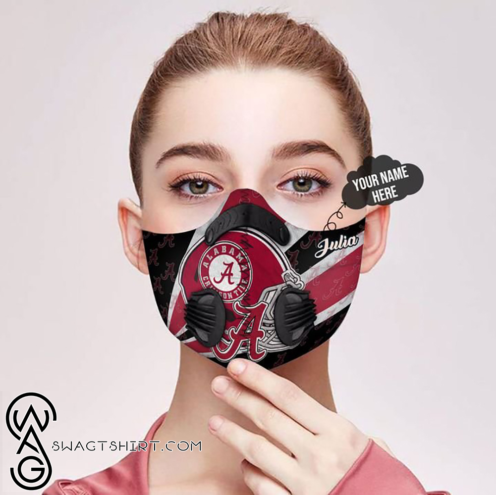 Personalized alabama crimson tide helmet filter activated carbon face mask