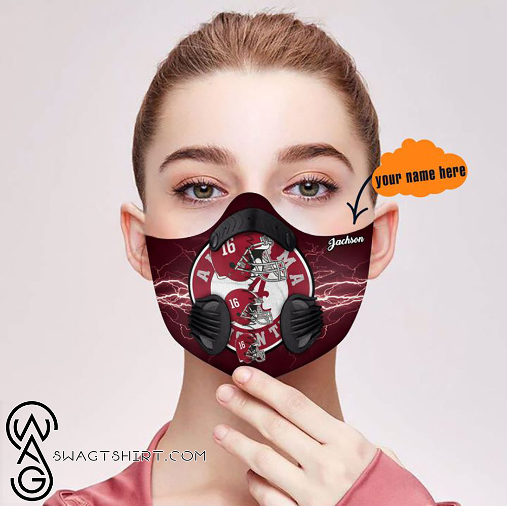 Personalized alabama crimson tide team nfl filter activated carbon face mask