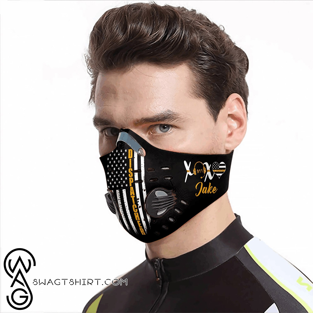 Personalized american flag dispatcher carbon pm 2,5 face mask