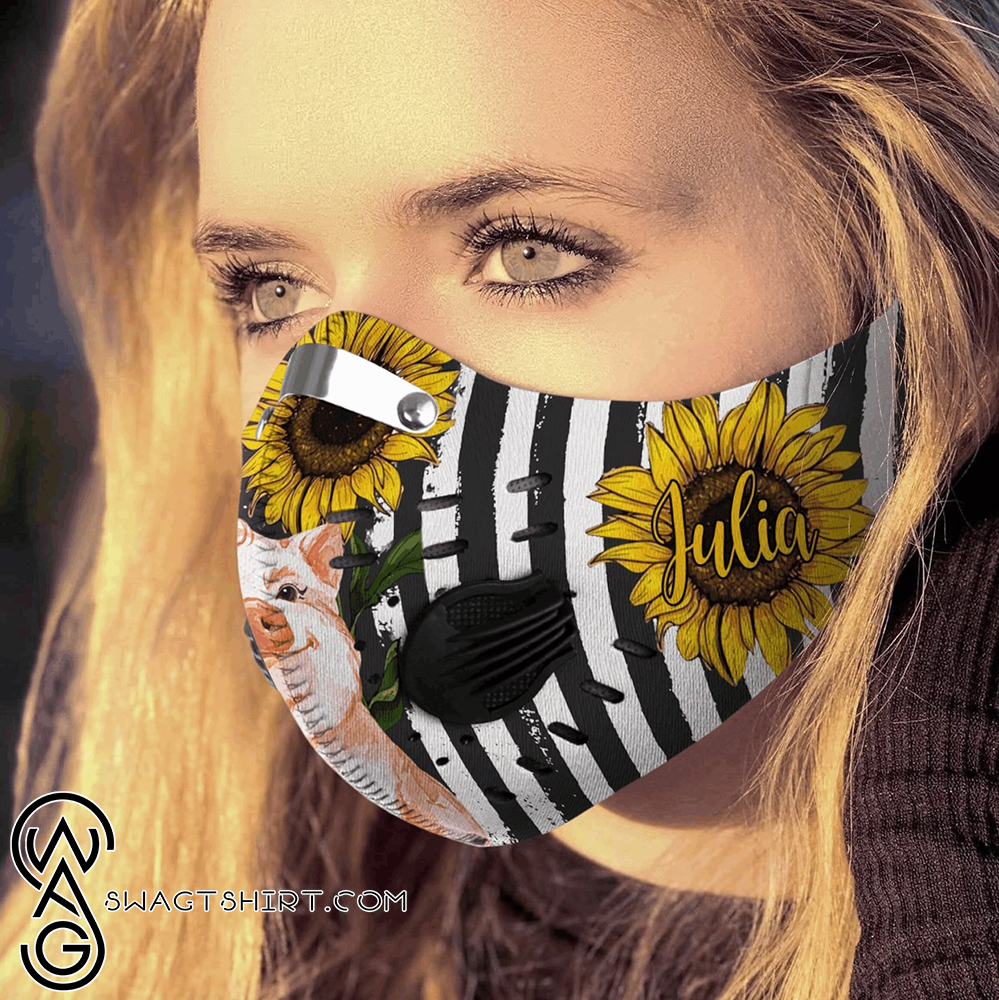 Personalized american flag sunflower pig carbon pm 2,5 face mask