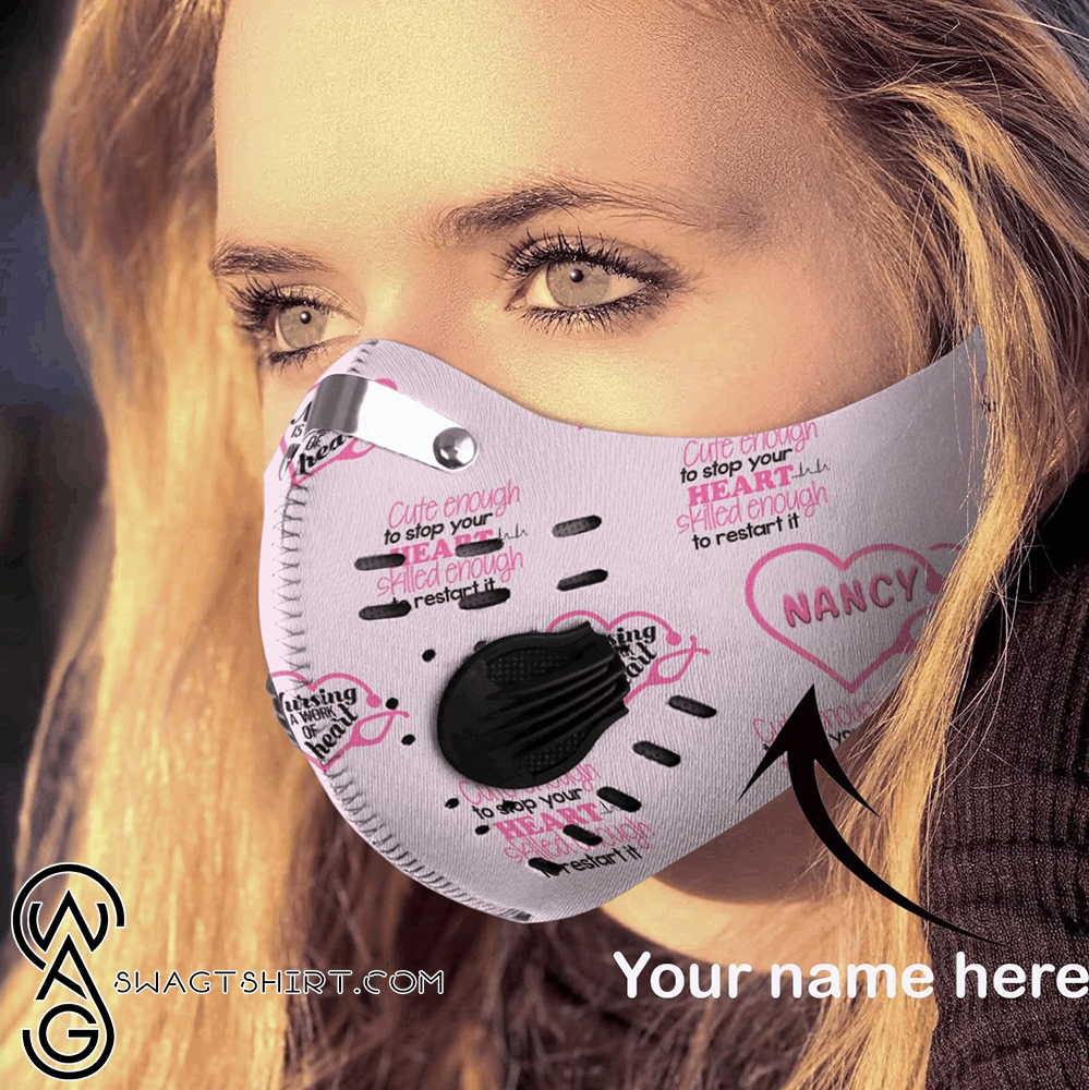 Personalized awesome nurse carbon pm 2,5 face mask