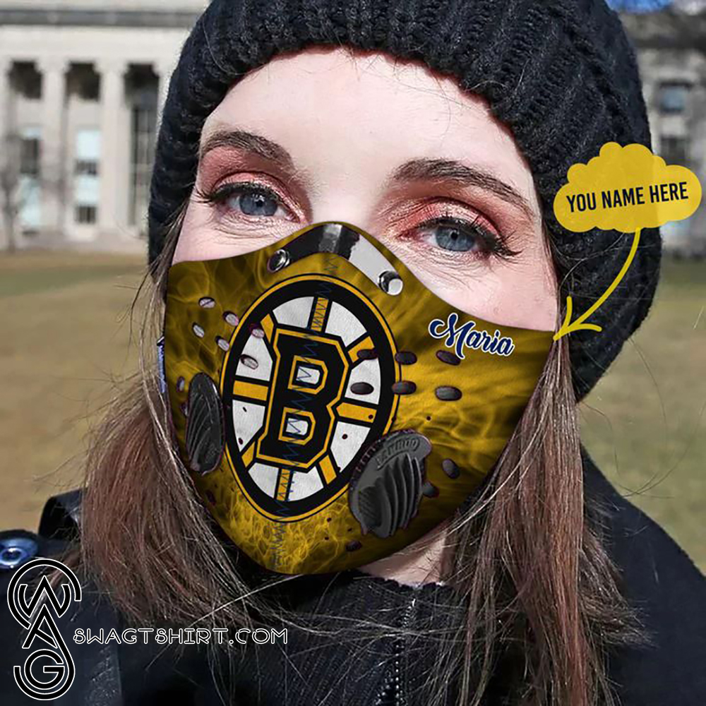 Personalized boston bruins filter activated carbon face mask