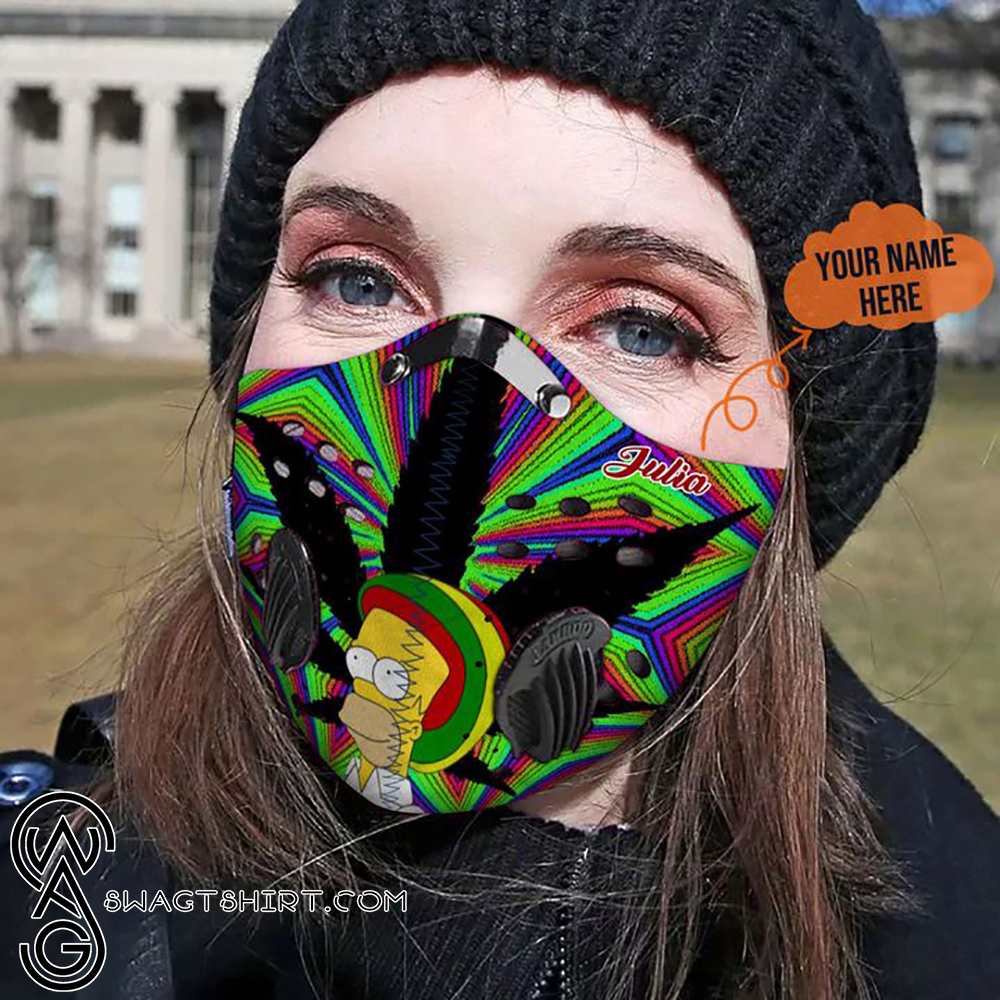 Personalized cannabis the simpsons filter activated carbon face mask