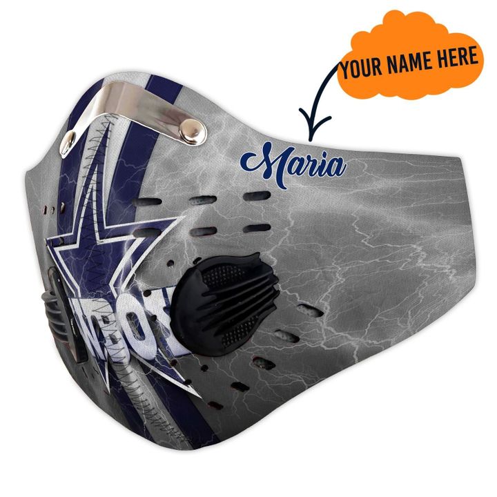 Personalized dallas cowboys nfl filter activated carbon face mask 3