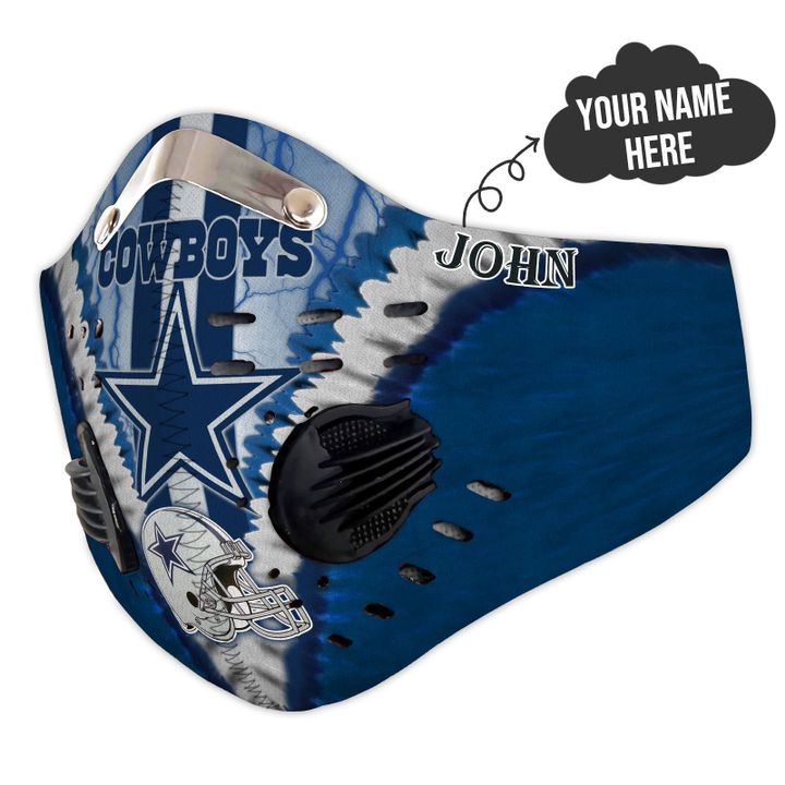 Personalized dallas cowboys team nfl filter activated carbon face mask 4