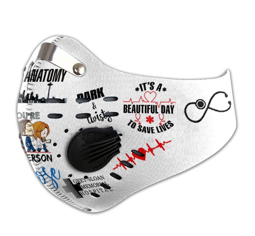 Personalized grey's anatomy carbon pm 2,5 face mask 1
