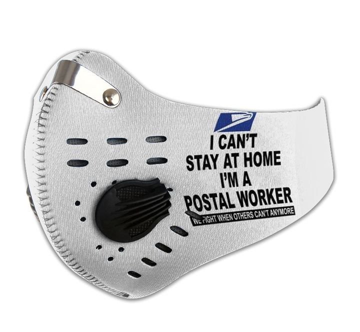 Personalized i can't stay at home i'm a postal worker filter activated carbon face mask 1