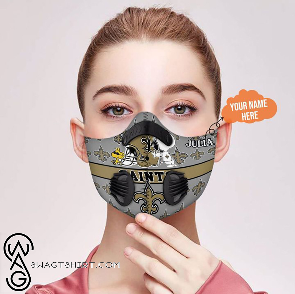 Personalized new orleans saints snoopy filter activated carbon face mask