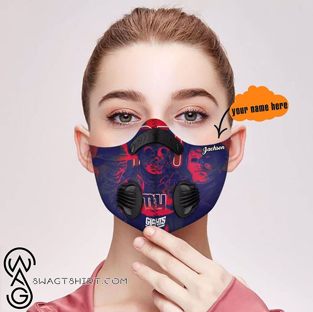 Personalized new york giants jason voorhees filter activated carbon face mask
