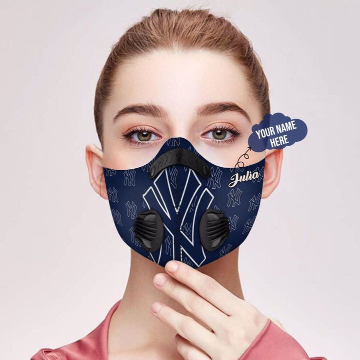 Personalized new york yankees mlb filter activated carbon face mask 1