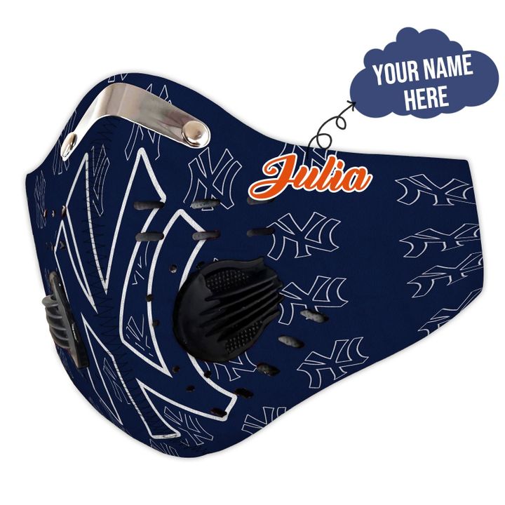 Personalized new york yankees mlb filter activated carbon face mask 3