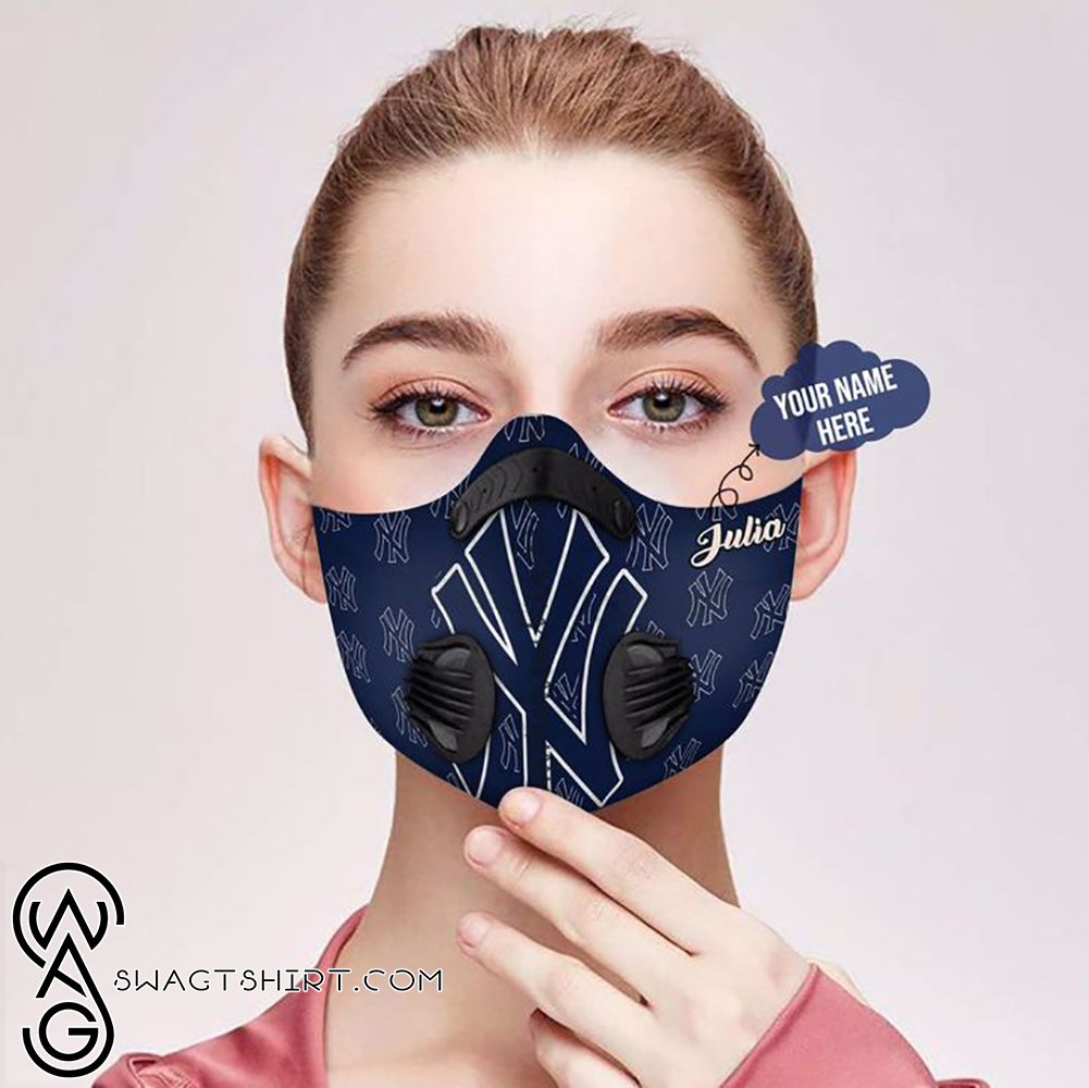 Personalized new york yankees mlb filter activated carbon face mask