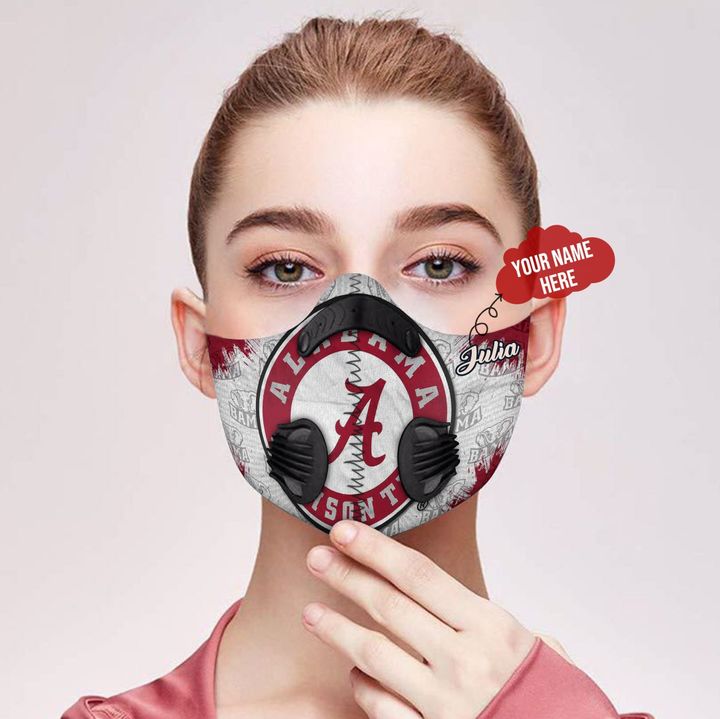 Personalized nfl alabama crimson tide filter activated carbon face mask 3