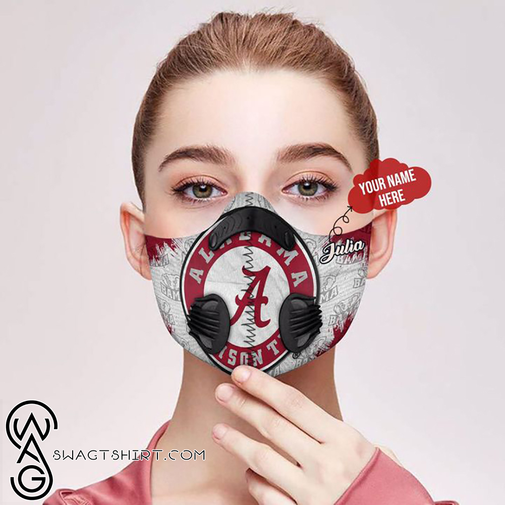 Personalized nfl alabama crimson tide filter activated carbon face mask