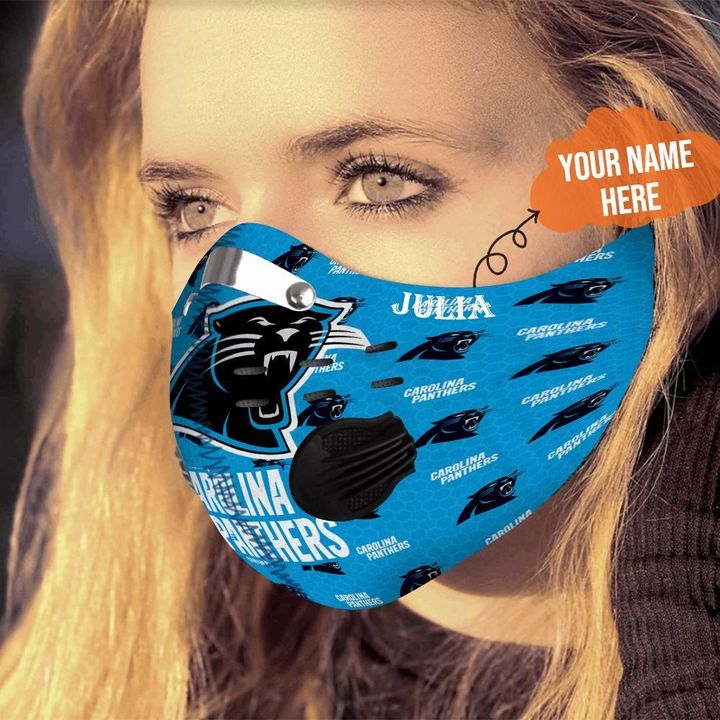 Personalized nfl carolina panthers filter activated carbon face mask 4