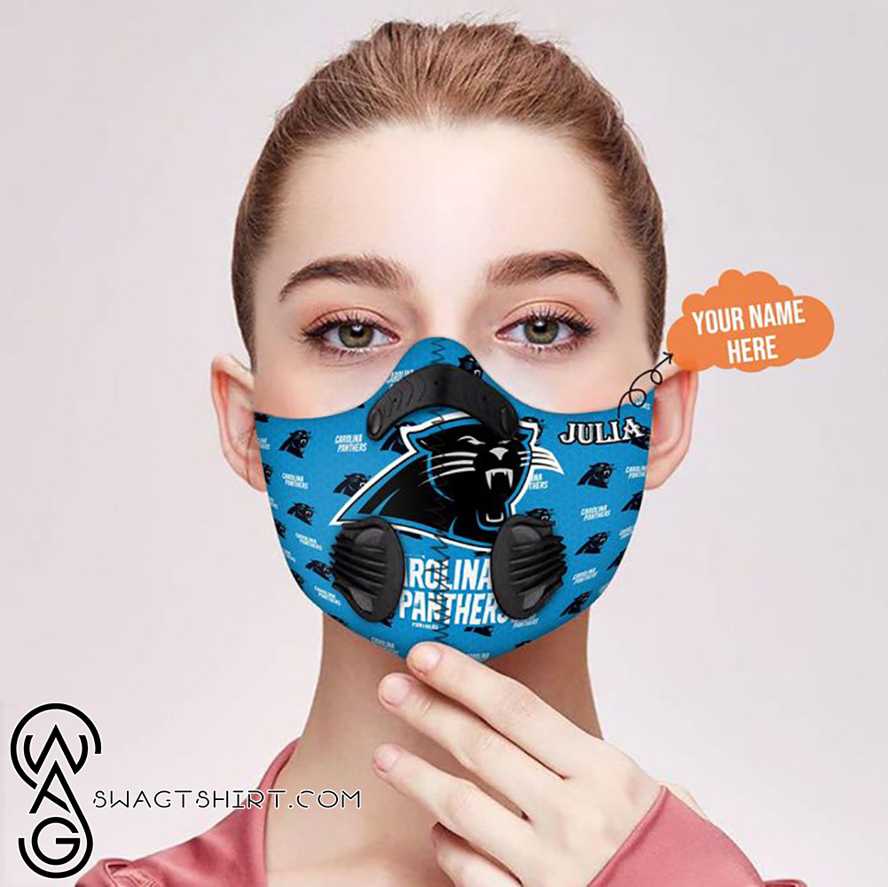 Personalized nfl carolina panthers filter activated carbon face mask