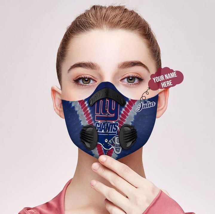 Personalized nfl new york giants filter activated carbon face mask 1