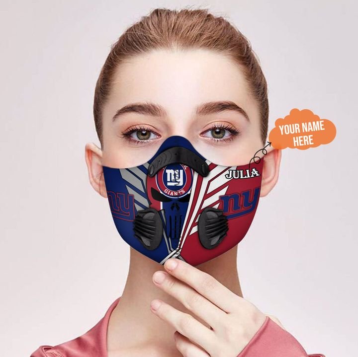 Personalized skull new york giants filter activated carbon face mask 1