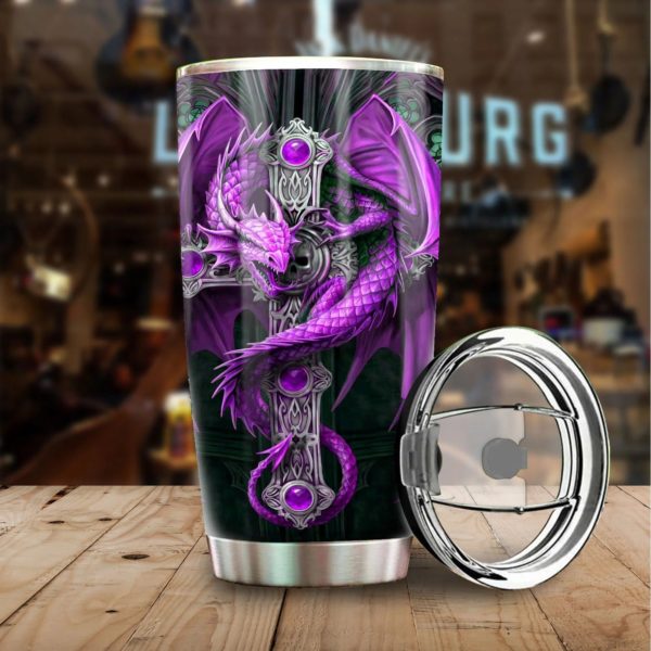 Purple dragon and dungeon viking tumbler 2