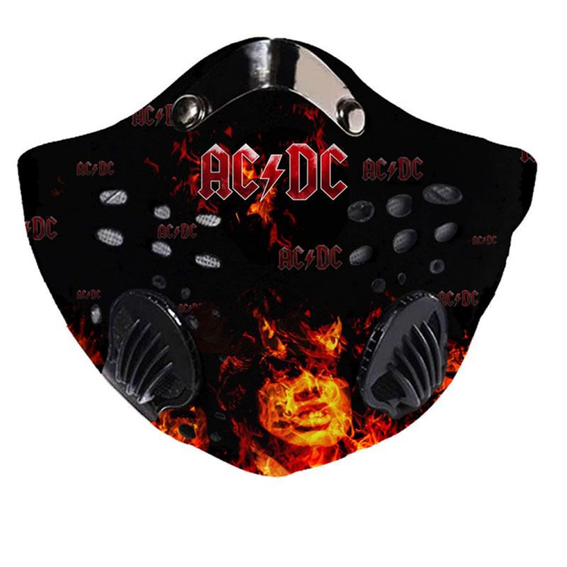 Rock band acdc fire filter activated carbon face mask 3