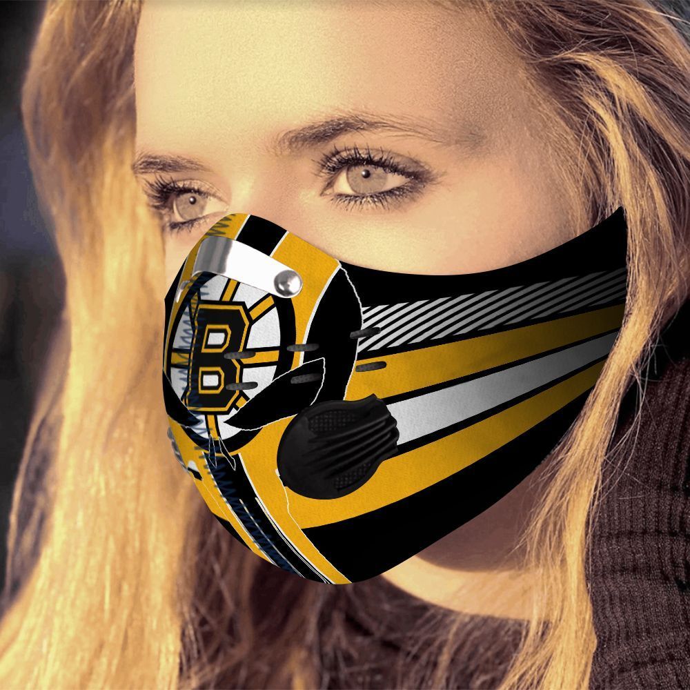 Skull boston bruins filter activated carbon face mask 3