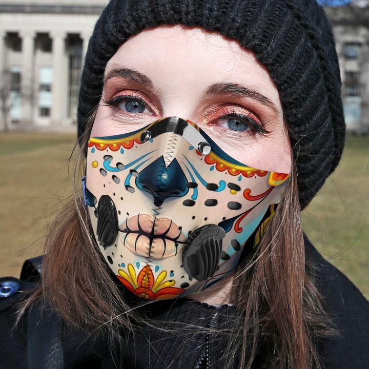 Skull face sugar skull filter activated carbon face mask 3