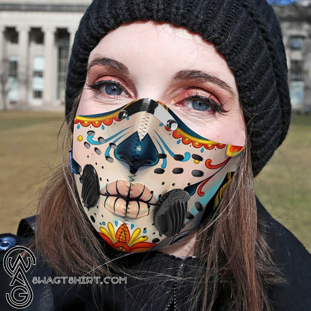 Skull face sugar skull filter activated carbon face mask