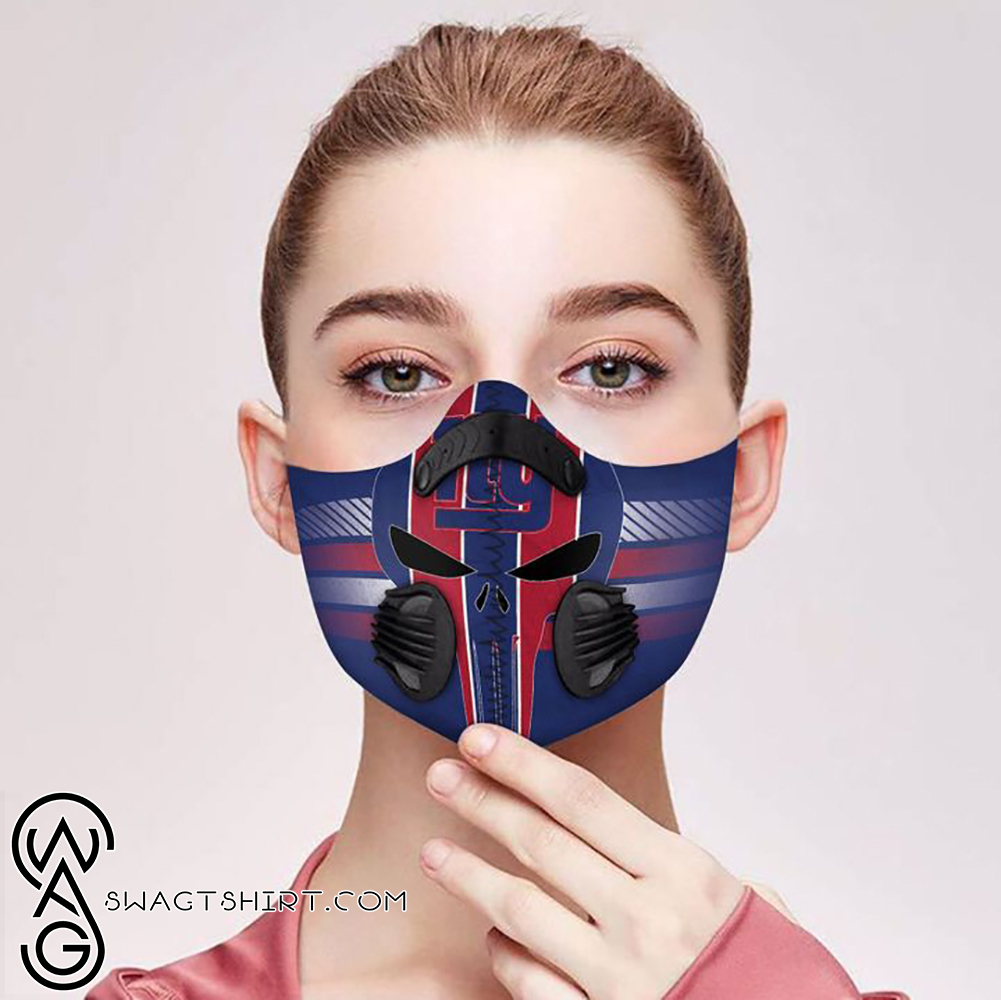 Skull new york giants logo filter activated carbon face mask