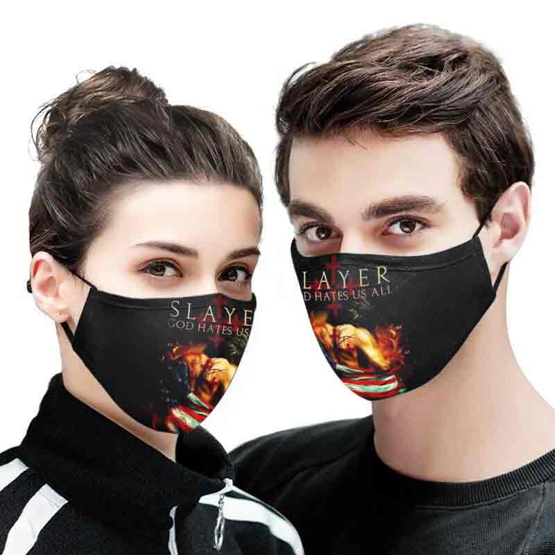 Slayer God hates us all full printing face mask 1