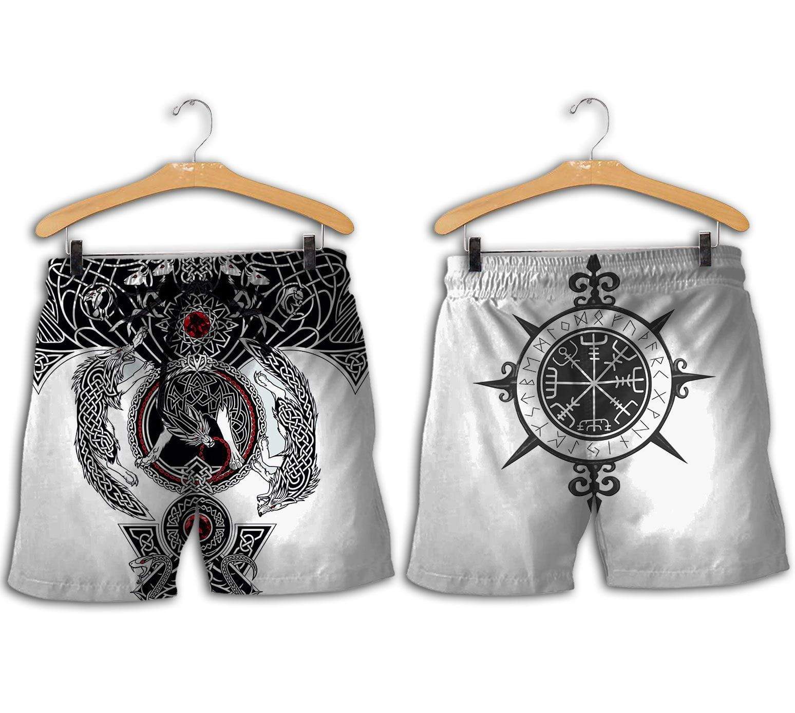 Viking fenrir tattoo full over print shorts