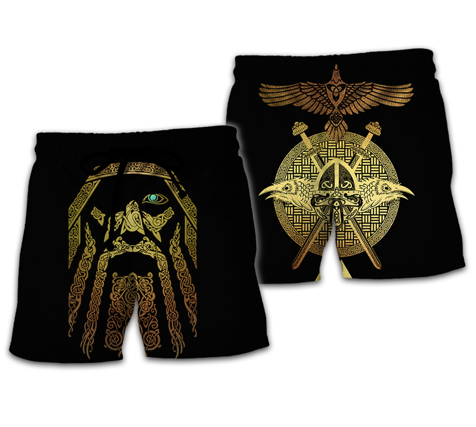 Viking odin full over print shorts