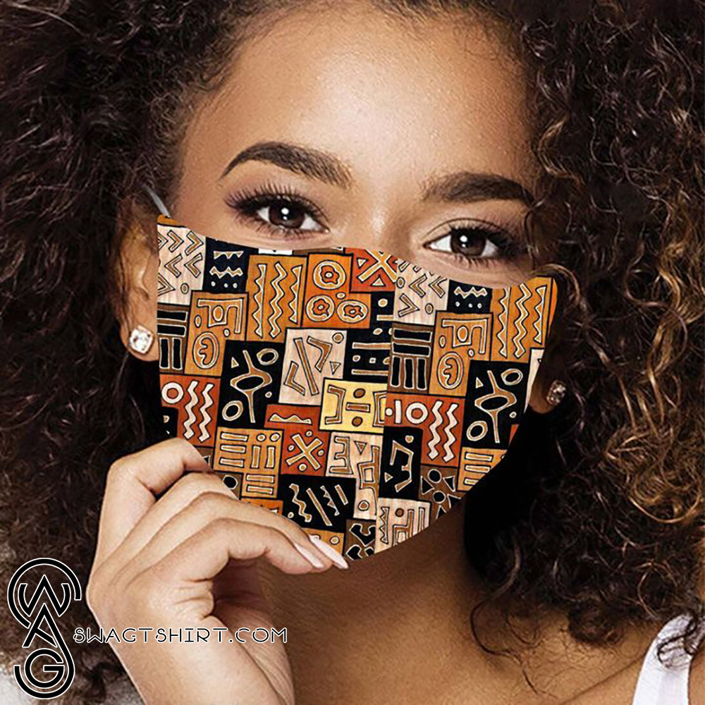 African american pattern anti-dust cotton face mask