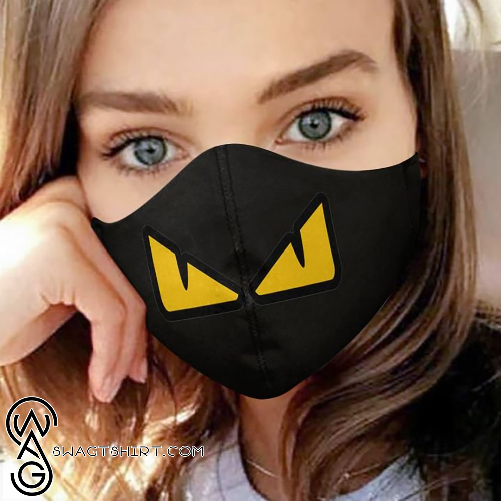 Angry cat eyes anti-dust cotton face mask