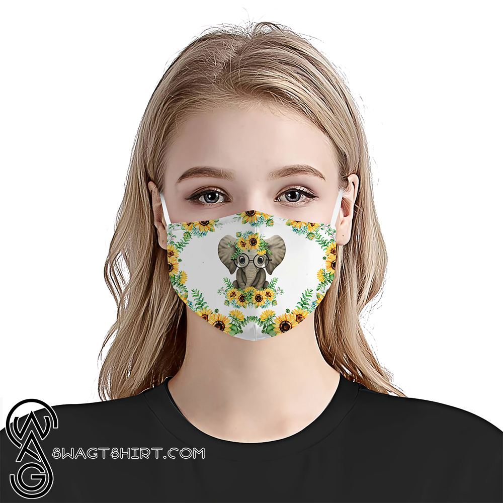 Baby elephant sunflower anti-dust cotton face mask