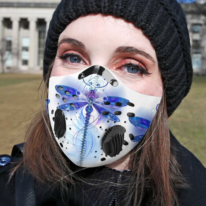 Blue dragonfly filter activated carbon face mask 2