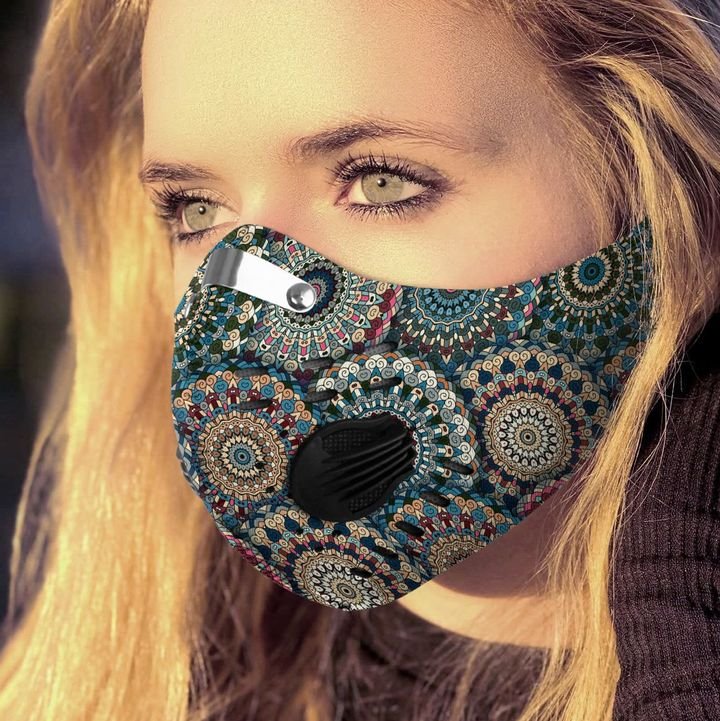 Boho chic flower filter activated carbon face mask 3