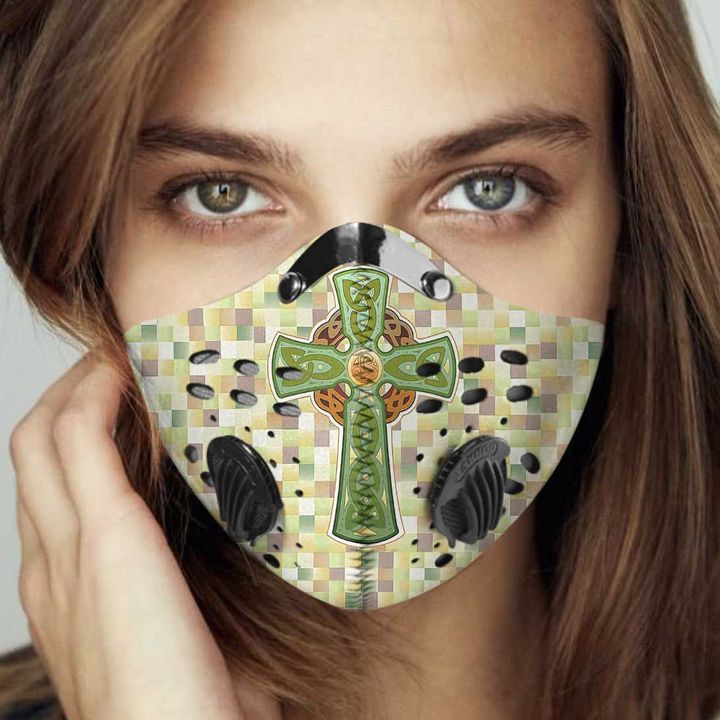 Celtic cross filter activated carbon face mask 1