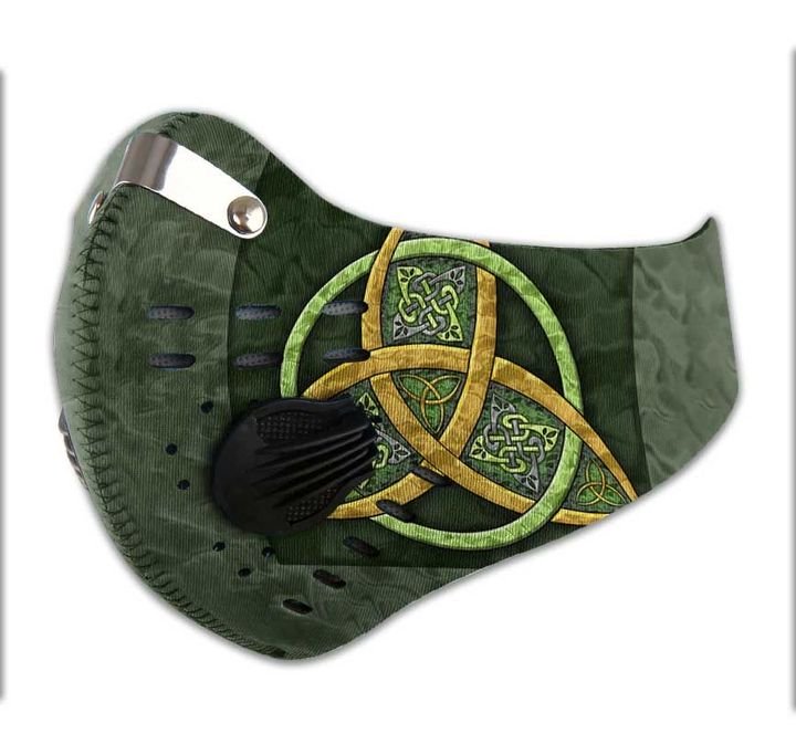 Celtic trinity knot filter activated carbon face mask 3